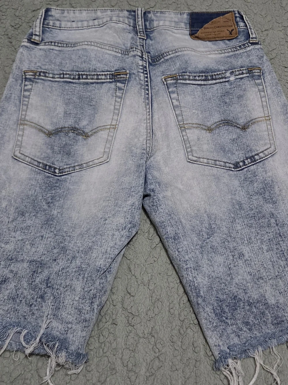American Eagle Outfitters Light Blue Distressed Denim Shorts